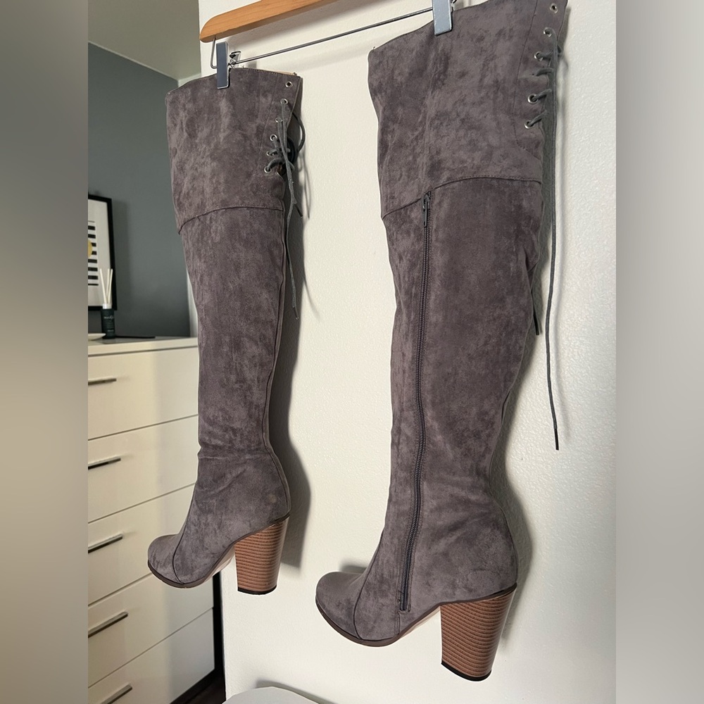 Women's Gray Over-the-Knee Boots